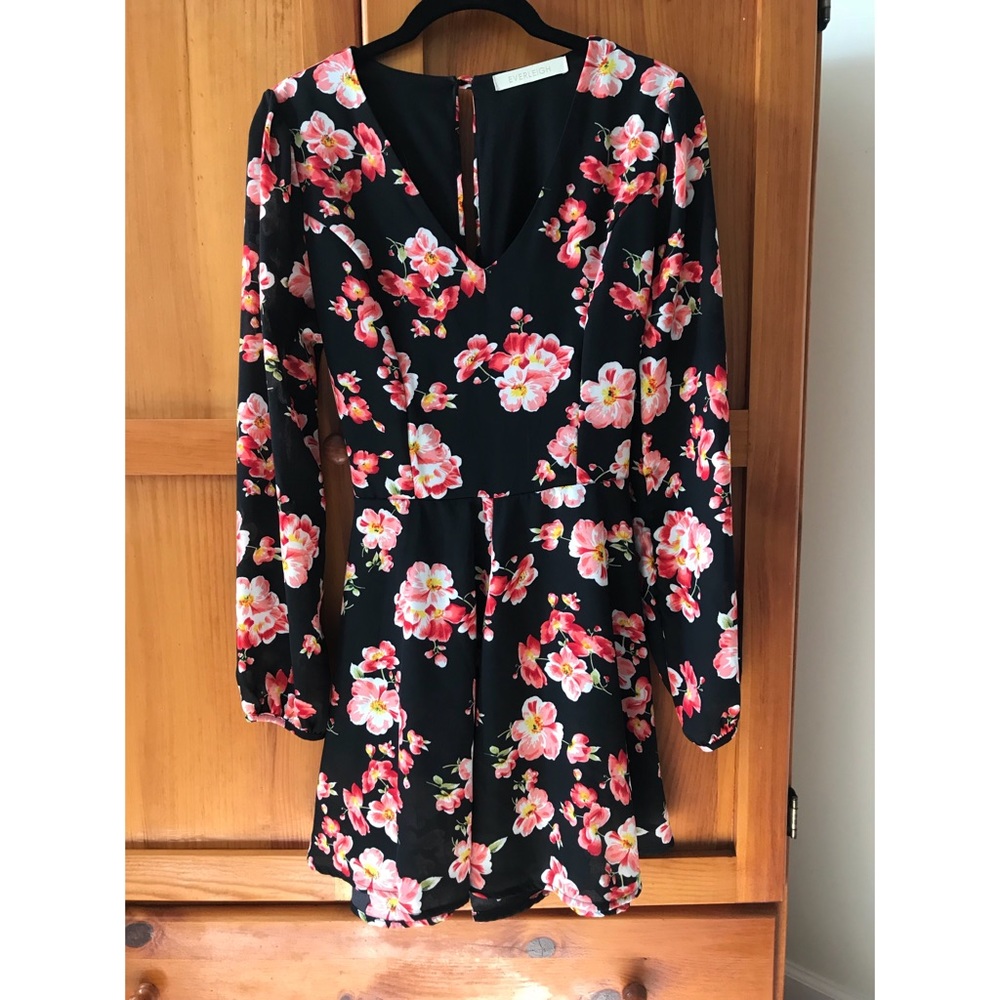 Nordstrom floral romper, long sleeved